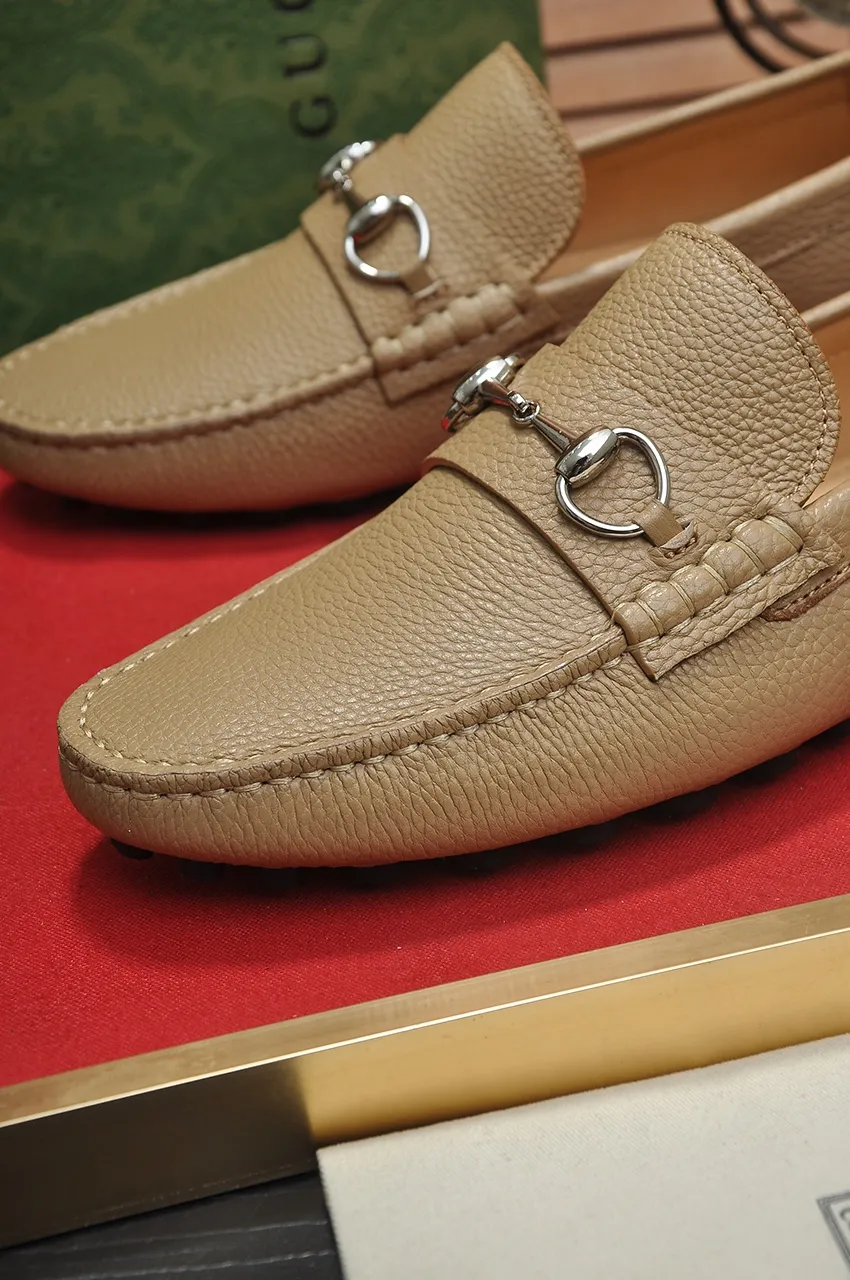 Men's Men's Shoes💰420💶【GUCCI】 (High-end Niuli) New 🍀Gucci*——Gucci Doudou Shoes! Made of imported original cowhide, the inner top layer is comfortable cowhide lining! Original wear-resistant rubber outsole! High quality products! Code number 38-44!